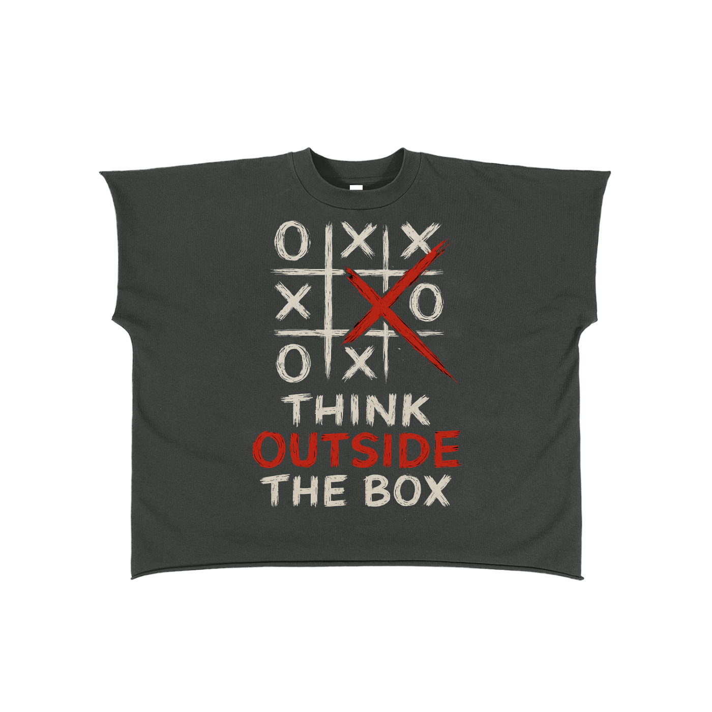 Raw Edge Boxy Non-Shrink T-Shirt