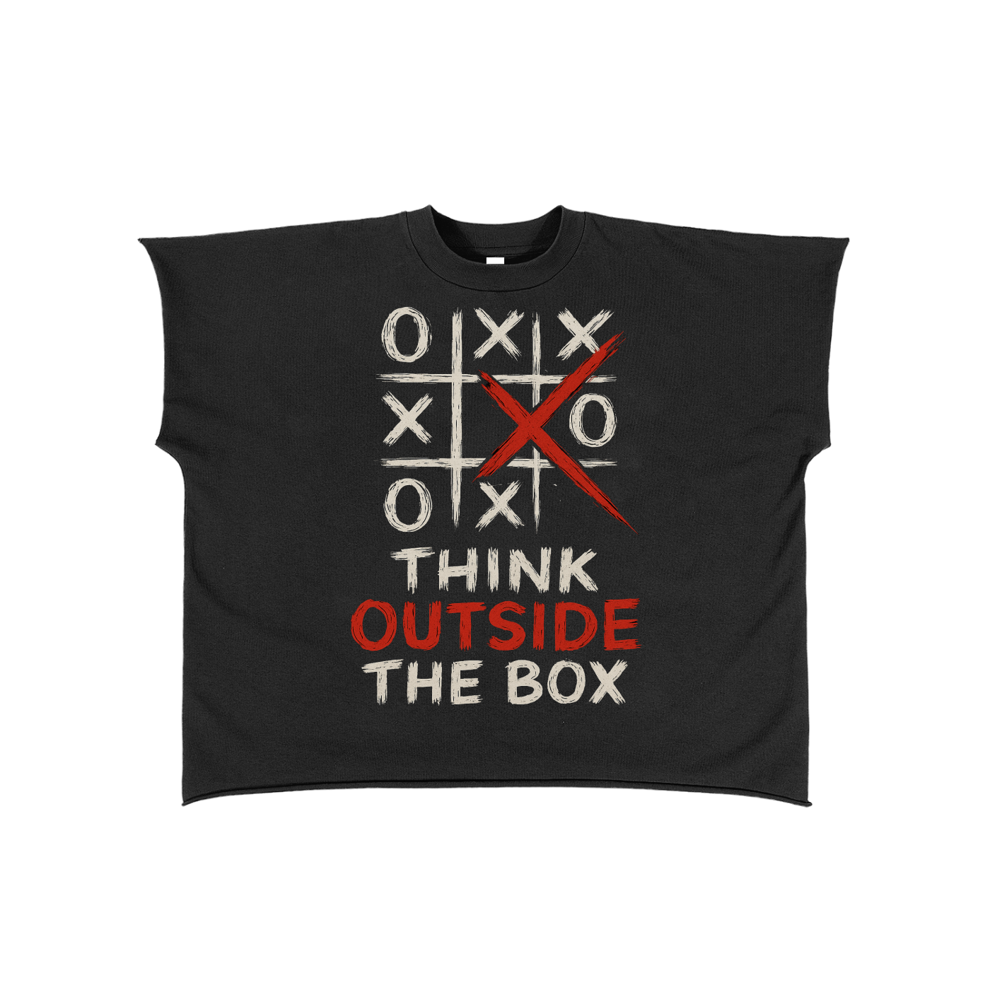 Raw Edge Boxy Non-Shrink T-Shirt