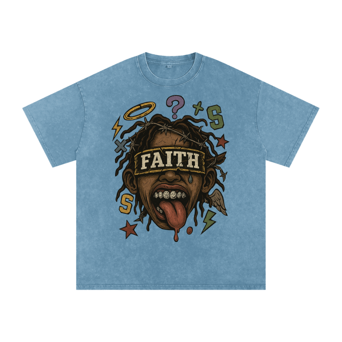 Snow Washed Oversized Cotton T-Shirt