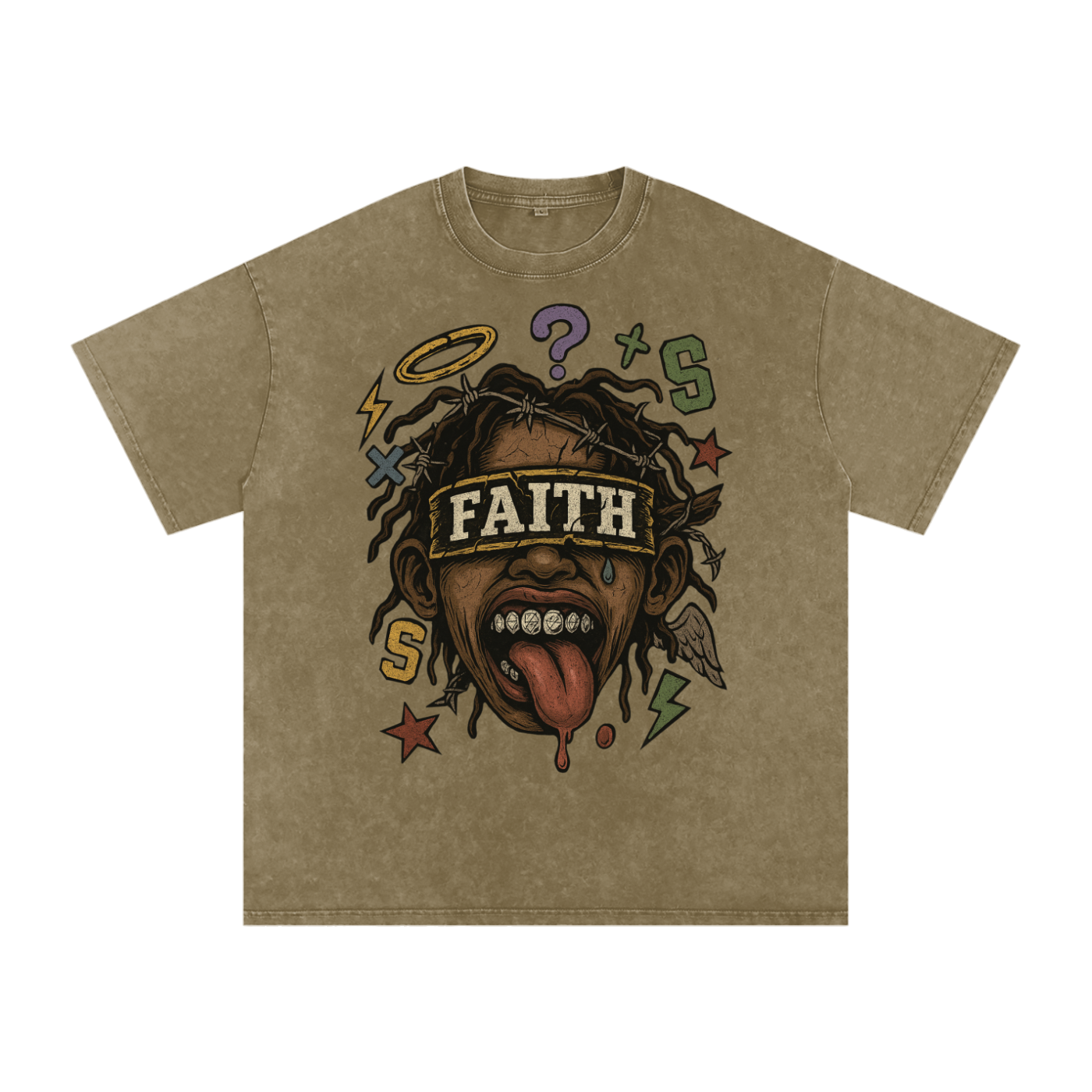 Snow Washed Oversized Cotton T-Shirt