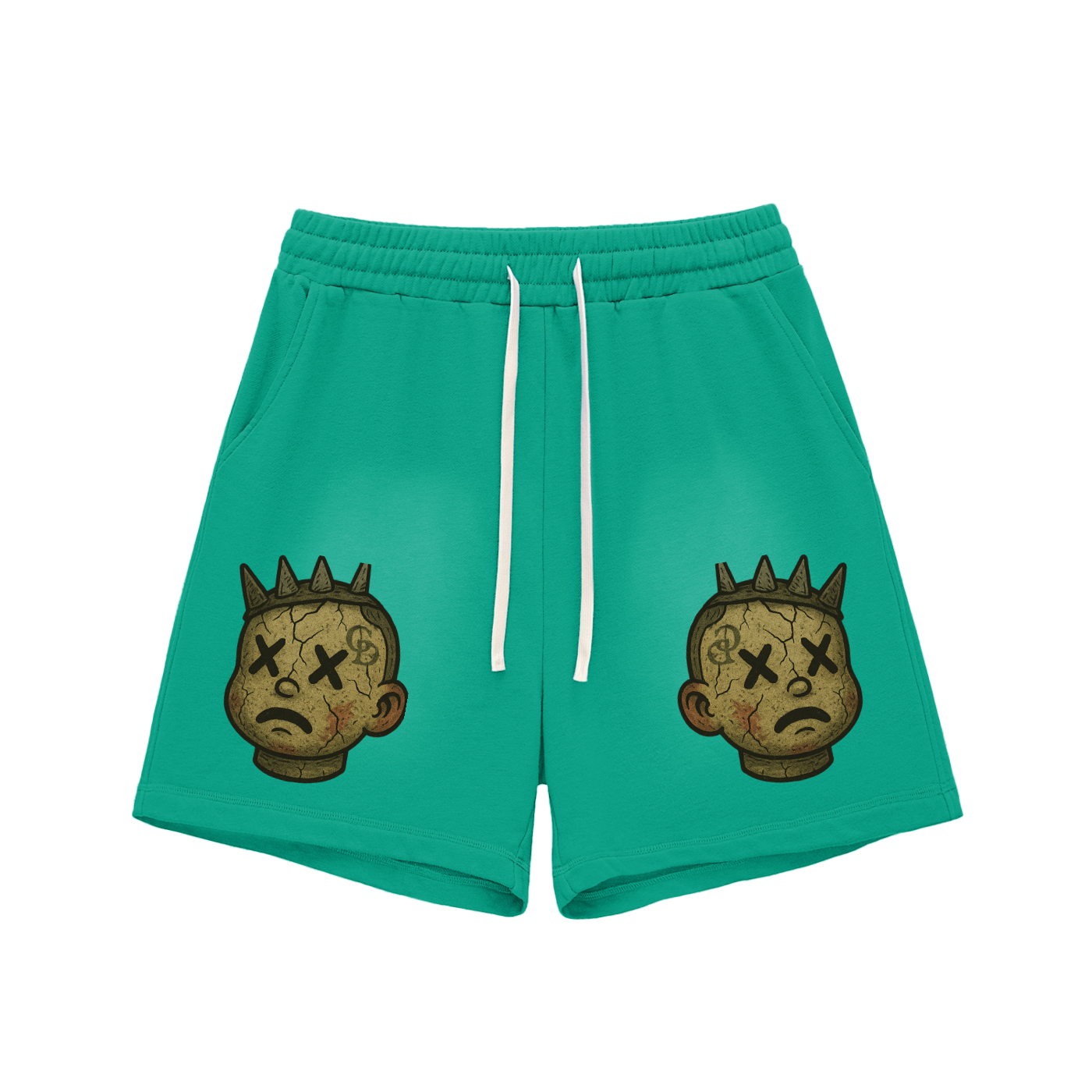 Sun Fade Raw Edge Cotton Shorts