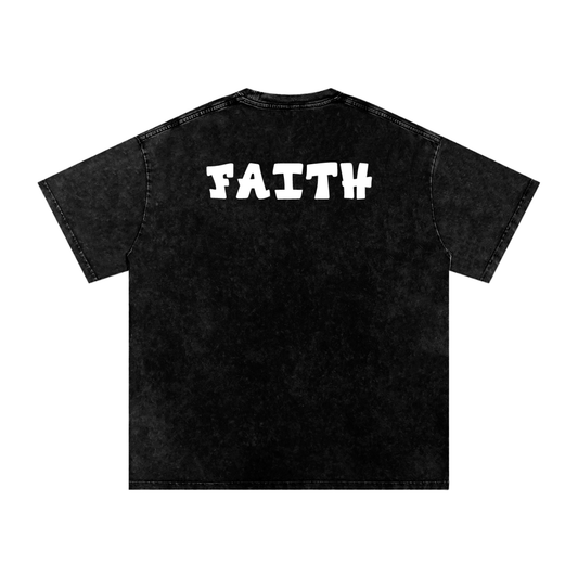 Snow Washed Oversized Cotton T-Shirt