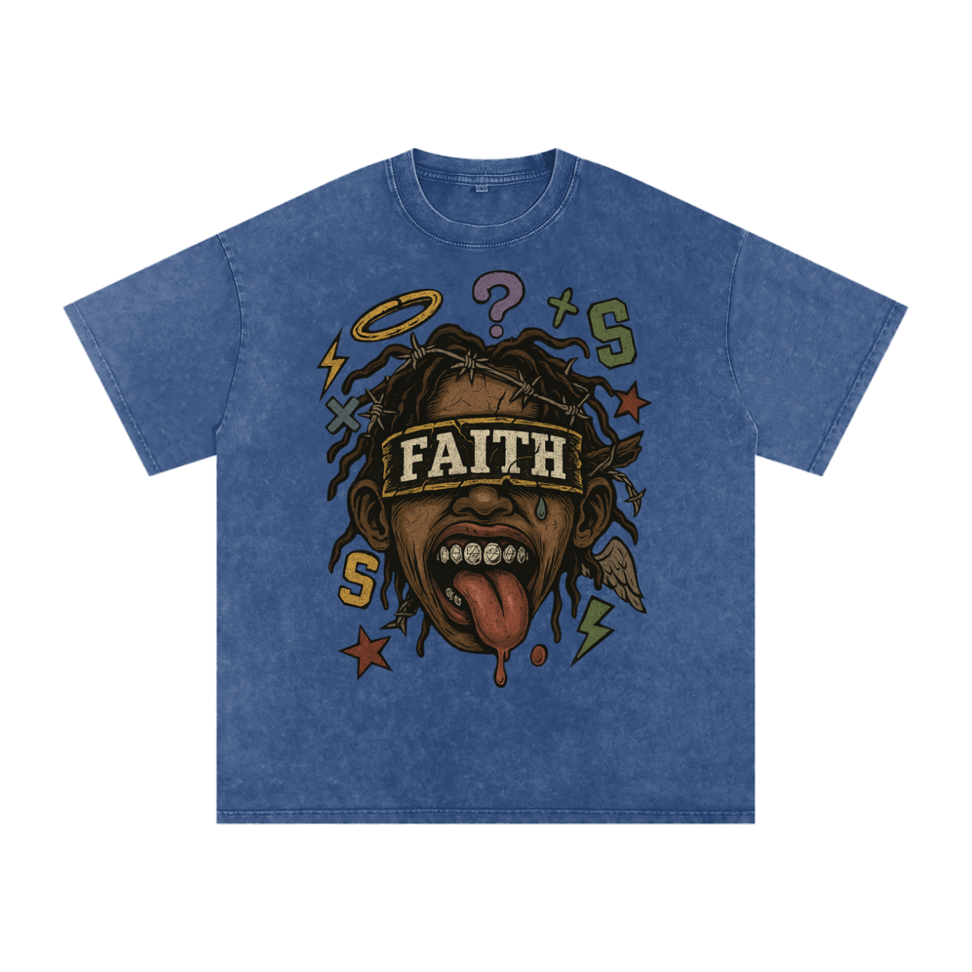 Snow Washed Oversized Cotton T-Shirt