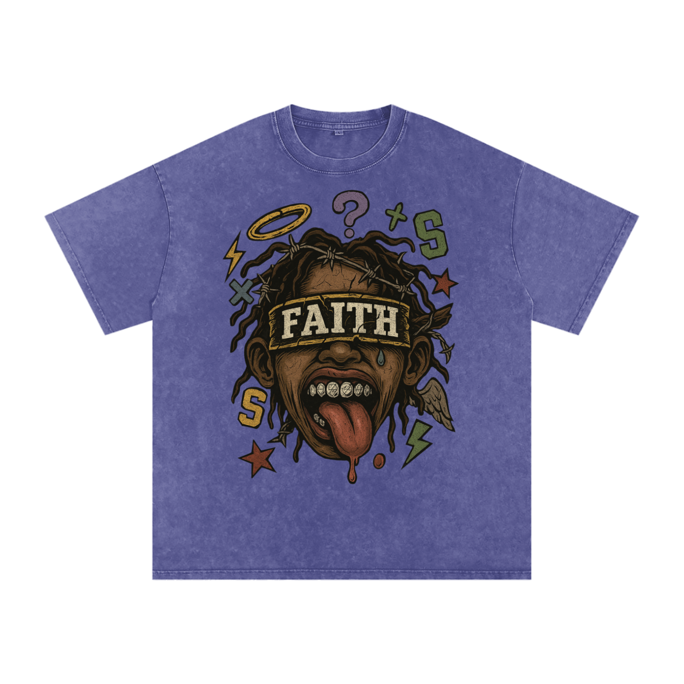 Snow Washed Oversized Cotton T-Shirt