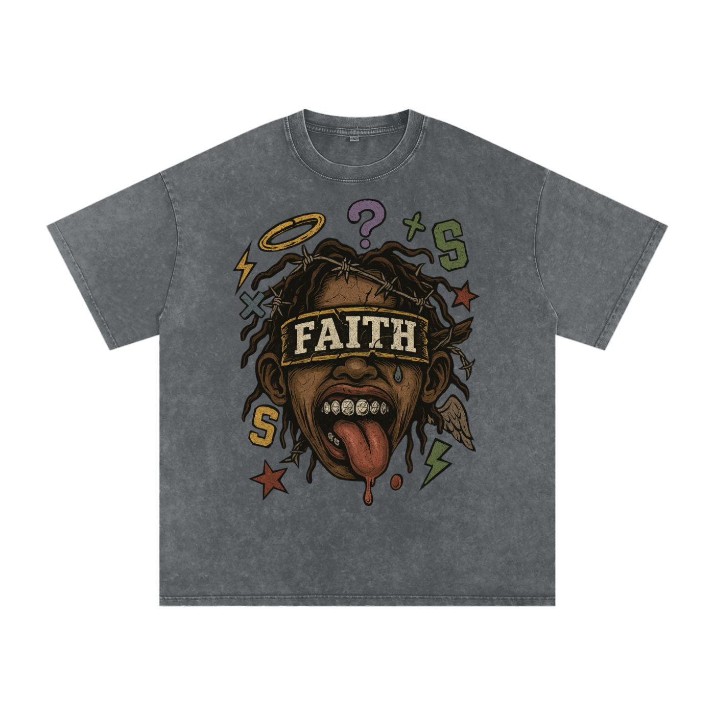 Snow Washed Oversized Cotton T-Shirt