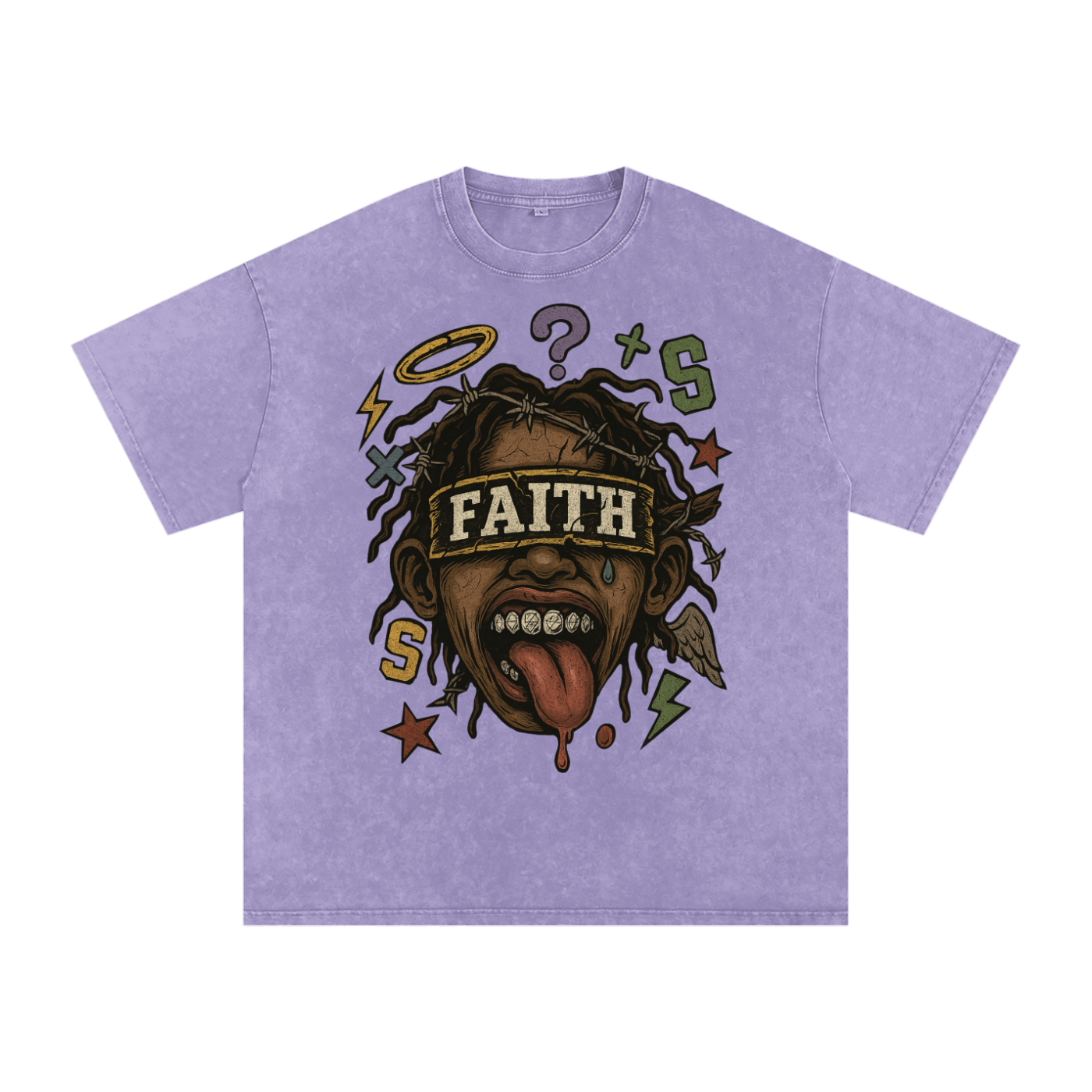 Snow Washed Oversized Cotton T-Shirt