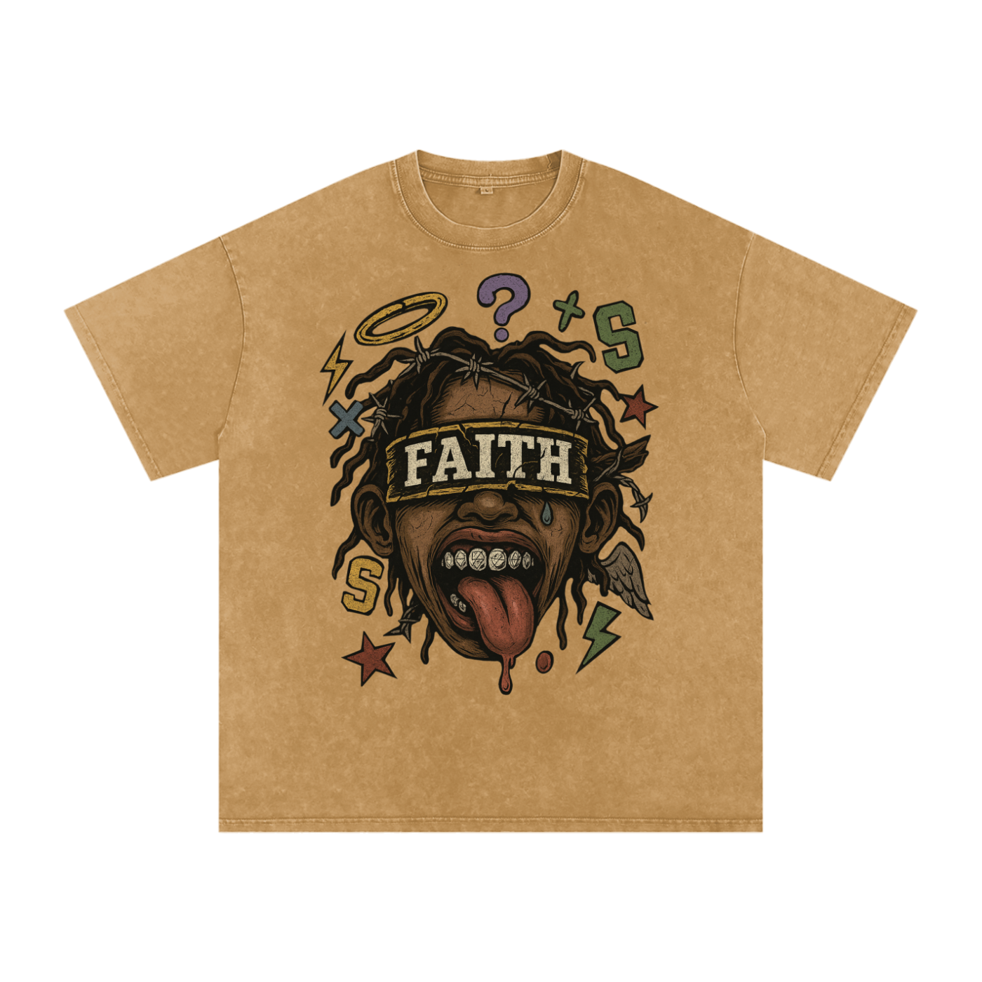 Snow Washed Oversized Cotton T-Shirt